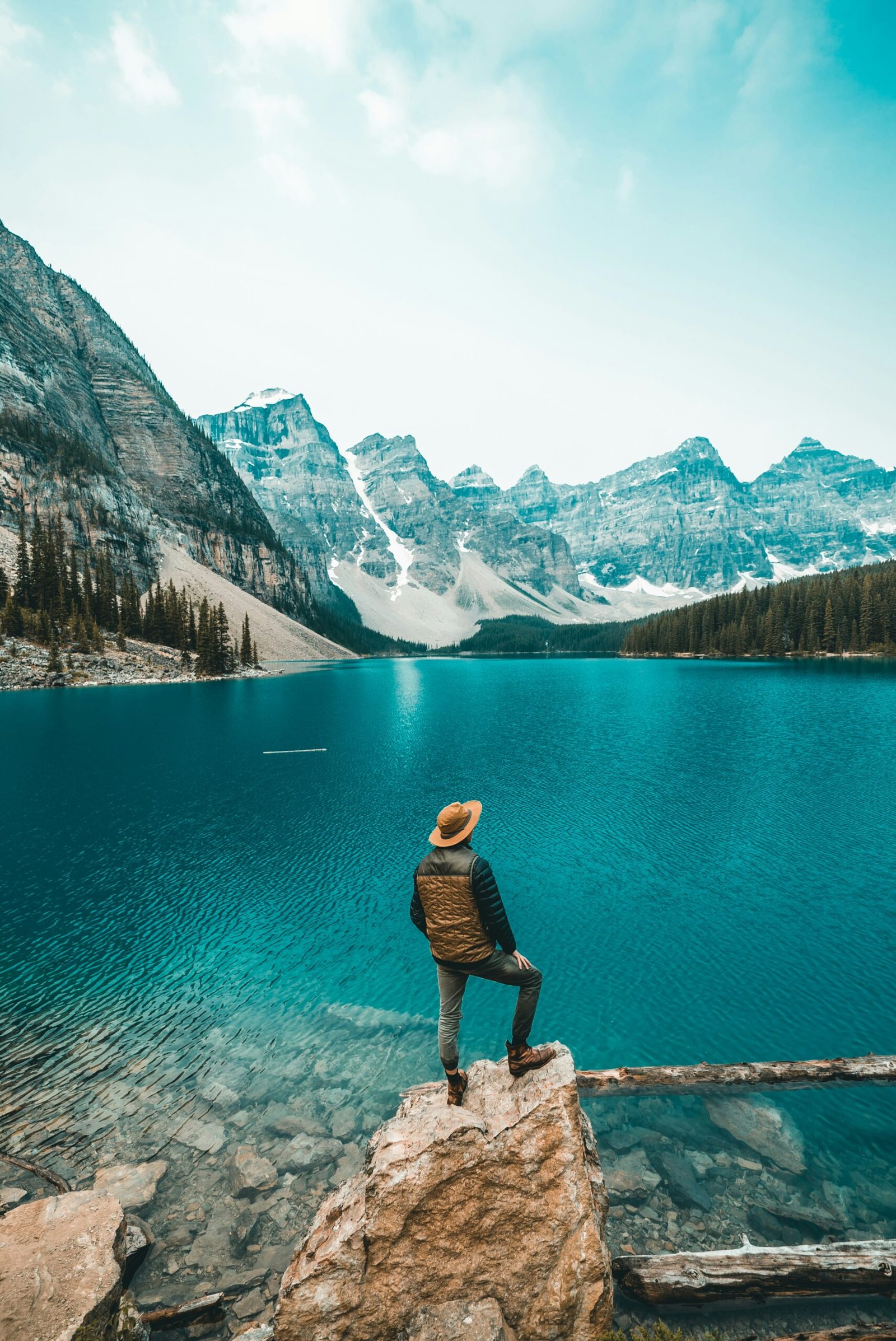 A beautiful mountain lake scene in the Canadian Rockies